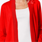 Charter Club Women's Open-Front Cardigan Red Size X-Small