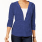 Style & Co Women's Zip-Front Jacket Blue Size Extra Small