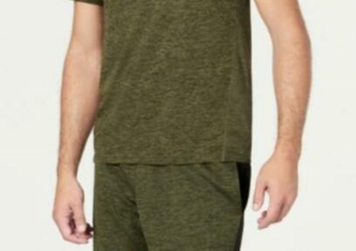 ID Ideology Men's Core Crew Neck Mesh-Back T-Shirt Green Size Extra Large