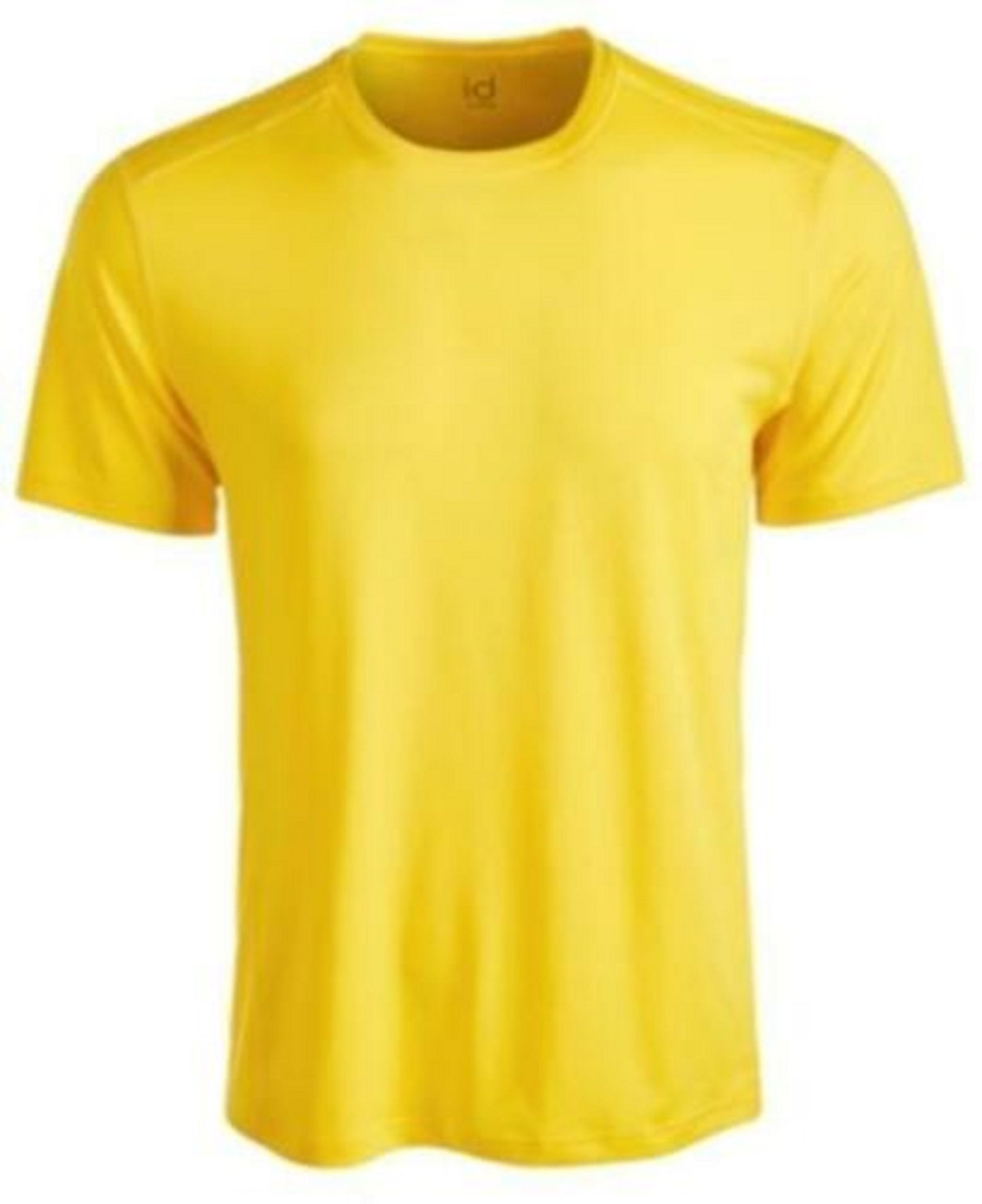 ID Ideology Men's Core Crew Neck Mesh-Back T-Shirt Yellow Size Small