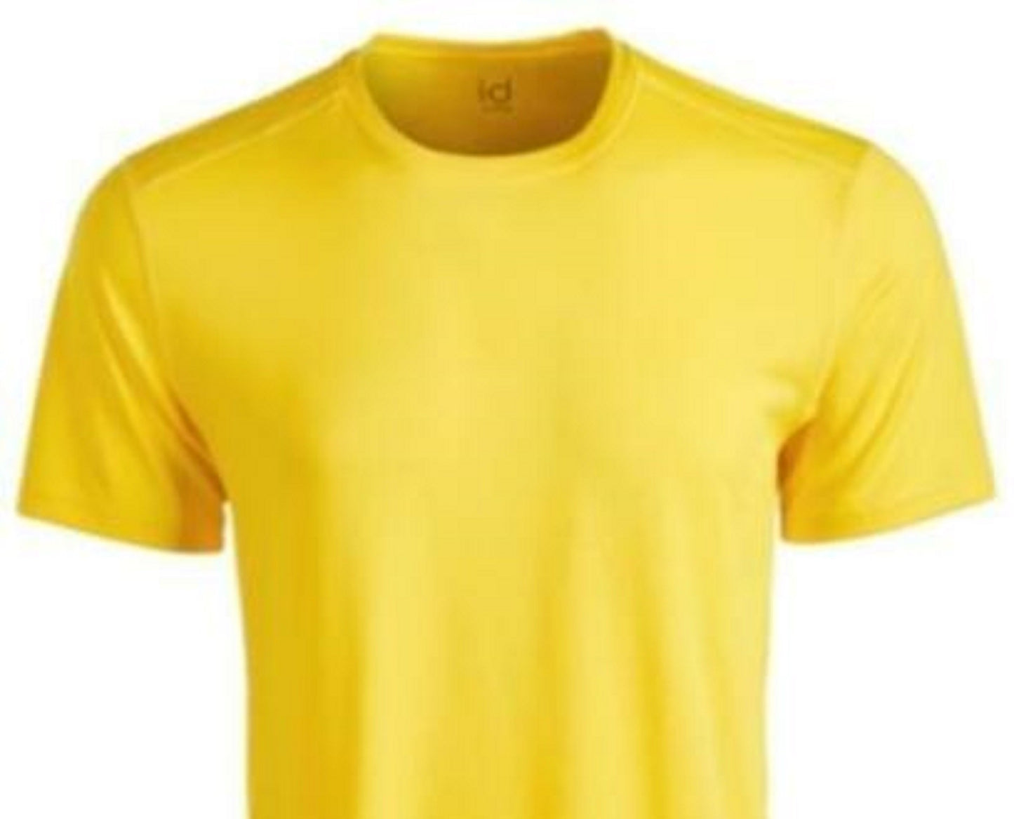 ID Ideology Men's Core Crew Neck Mesh-Back T-Shirt Yellow Size 2 Extra Large