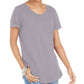 Style & Co Women's Cotton Crew-Neck T-Shirt  Gray Size Large