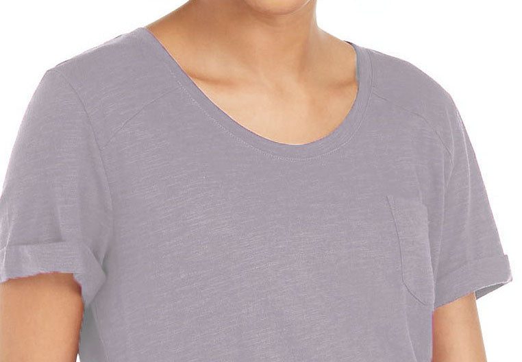 Style & Co Women's Cotton Crew-Neck T-Shirt  Gray Size Large