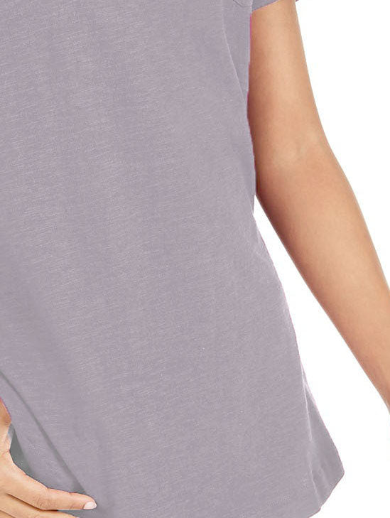 Style & Co Women's Cotton Crew-Neck T-Shirt  Gray Size Large