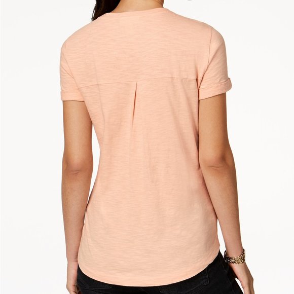 Style & Co Women's Cotton Crew-Neck T-Shirt  Pink Size Medium