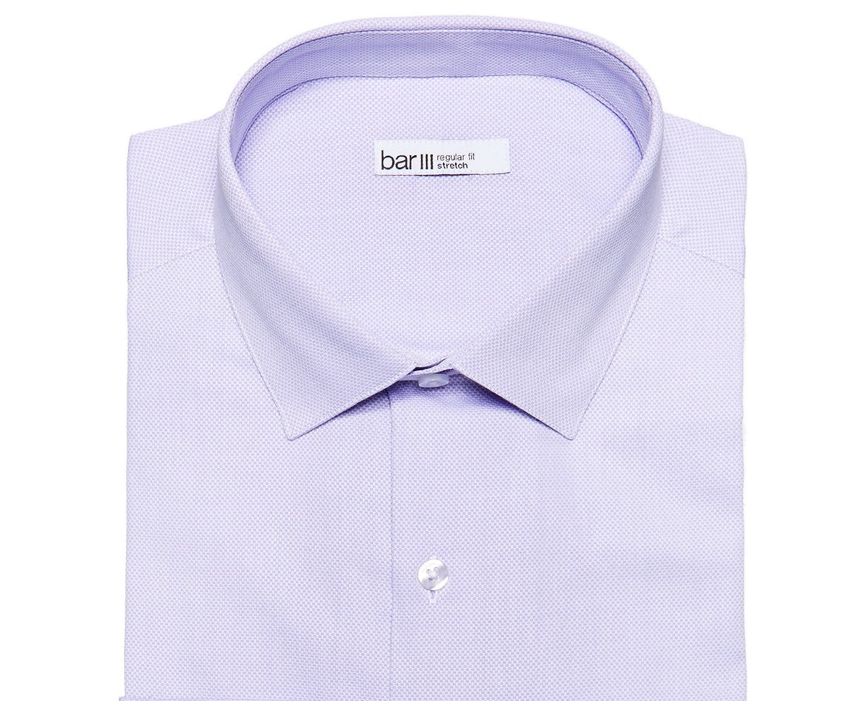 Bar III Men's Max Slim-Fit Textured Dress Shirt Purple Size 14-32-33