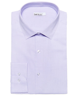 Bar III Men's Max Slim-Fit Textured Dress Shirt Purple Size 34x35