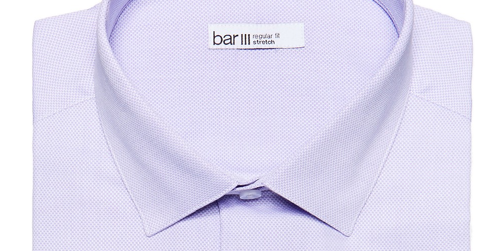 Bar III Men's Max Slim-Fit Textured Dress Shirt Purple Size 32X33