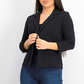 Maison Jules Women's 3/4 Sleeve Knit Blazer Deep Black Size 2 Extra Small