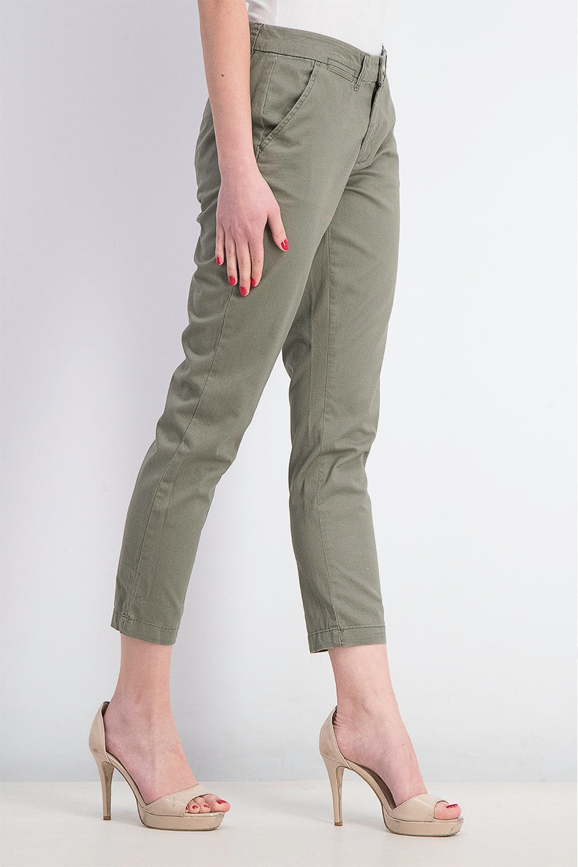 Maison Jules Women's Slim Ankle Pants Green Size 10