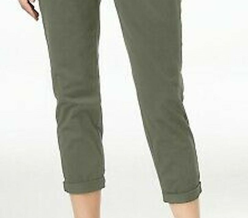 Maison Jules Women's Slim Ankle Pants Green Size 8