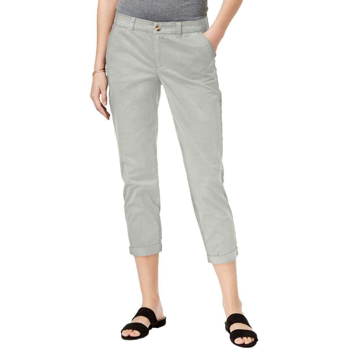 Maison Jules Women's Slim Ankle Pants White Size 4