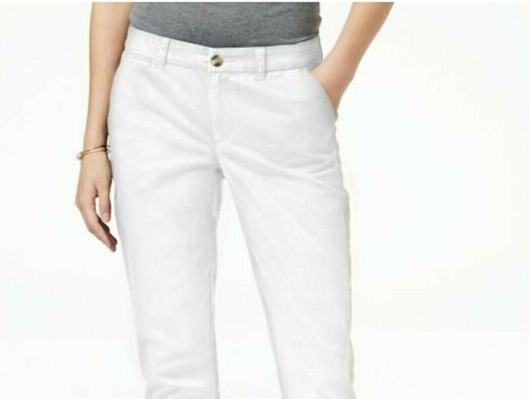 Maison Jules Women's Slim Ankle Pants White Size 6