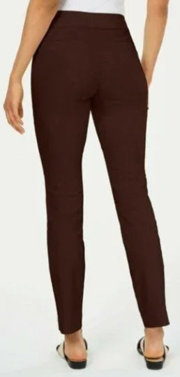 Charter Club Women's Chelsea Tummy Control Skinny Leg Ankle Pants Brown Size 4