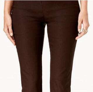 Charter Club Women's Chelsea Tummy Control Skinny Leg Ankle Pants Brown Size 4
