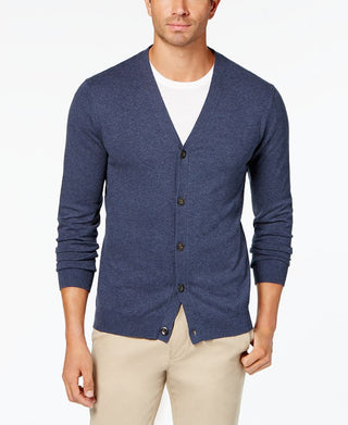 Club Room Men's Knit V-Neck Cardigan Dark Blue Size Small