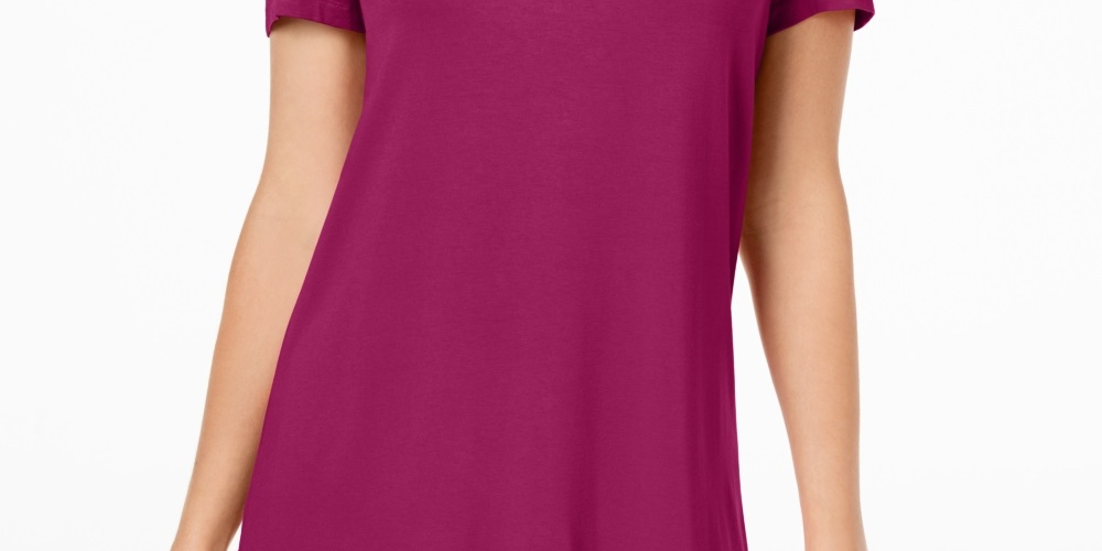 JM Collection Women's Cold Shoulder T-Shirt Purple Size X-Large