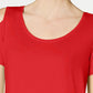 JM Collection Women's Cold-Shoulder Swing T-Shirt Bright Red Size Extra Small