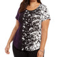Alfani Women's Plus Size Printed Top Navy Size 3X
