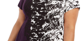 Alfani Women's Plus Size Printed Top Navy Size 3X