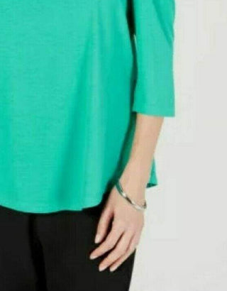 JM Collection Women's Cold Shoulder Top Green Size Large