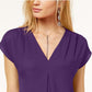 INC International Concepts Women's Paradise Small Inverted Pleat V-Neck S Purple Size Small