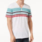 INC International Concepts Men's Striped Split Neck T-Shirt White Size Large