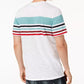 INC International Concepts Men's Striped Split-Neck T-Shirt  White Size Small
