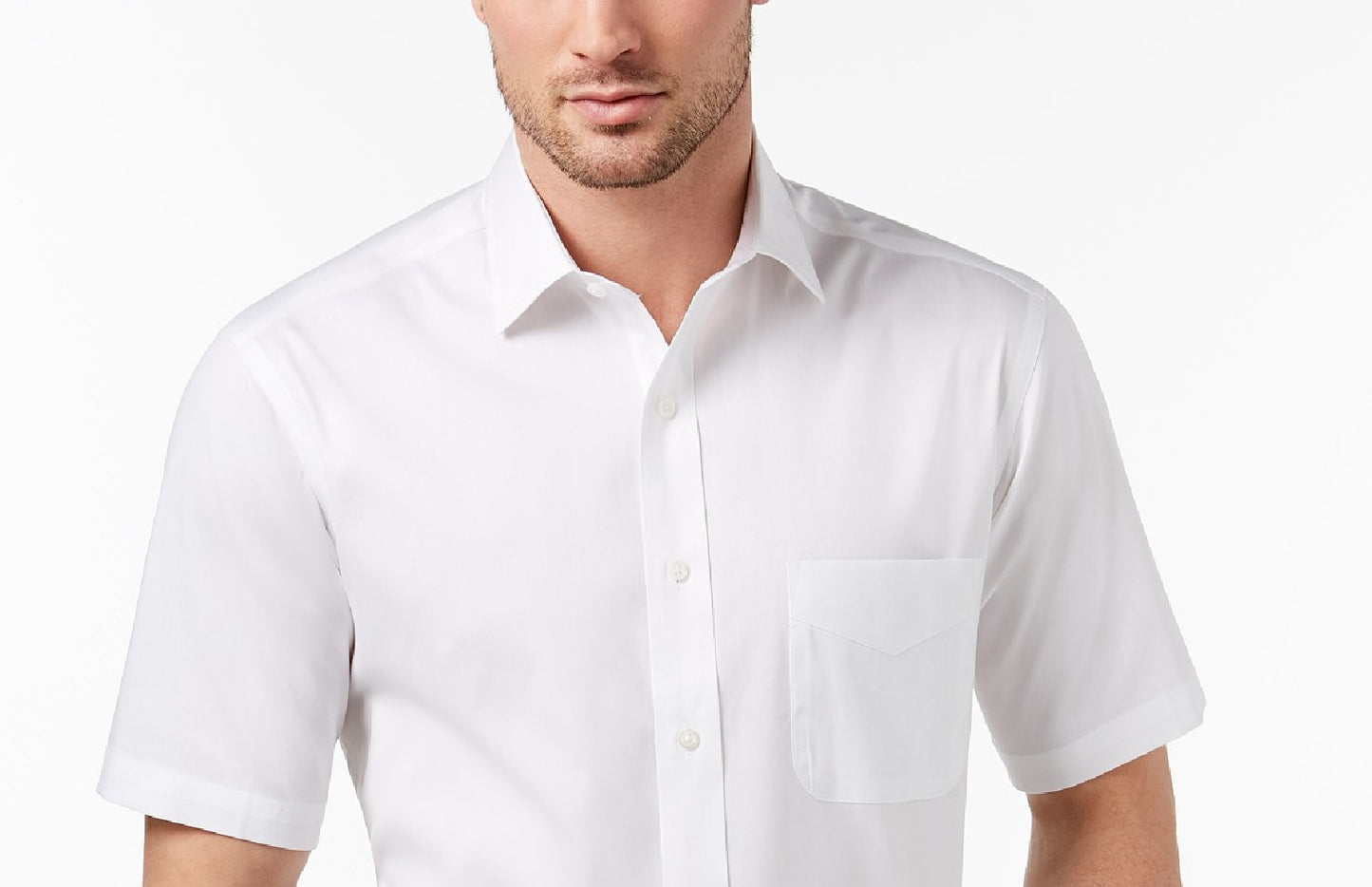 Club Room Men's Regular Fit Wrinkle-Resistant Dress Shirt White Size Small