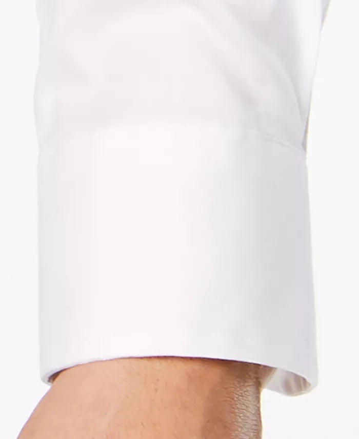 Club Room Men's Performance Wrinkle-Resistant Pinpoint Solid Dress Shirt White Size 34-35