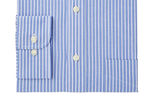 Club Room Men's Slim-Fit Performance Wrinkle-Resistant Striped Dress Shirt Navy Size 17-32-33