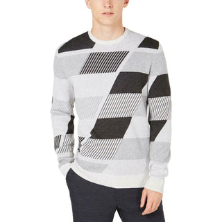 Alfani Men's Abstract Colorblocked Sweater Gray Size 2 X-Large