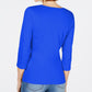 Karen Scott Women's Cotton 3/4-Sleeve Top Blue Size Small