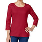 Karen Scott Women's Scoop-Neck Top Bright Red Size Small