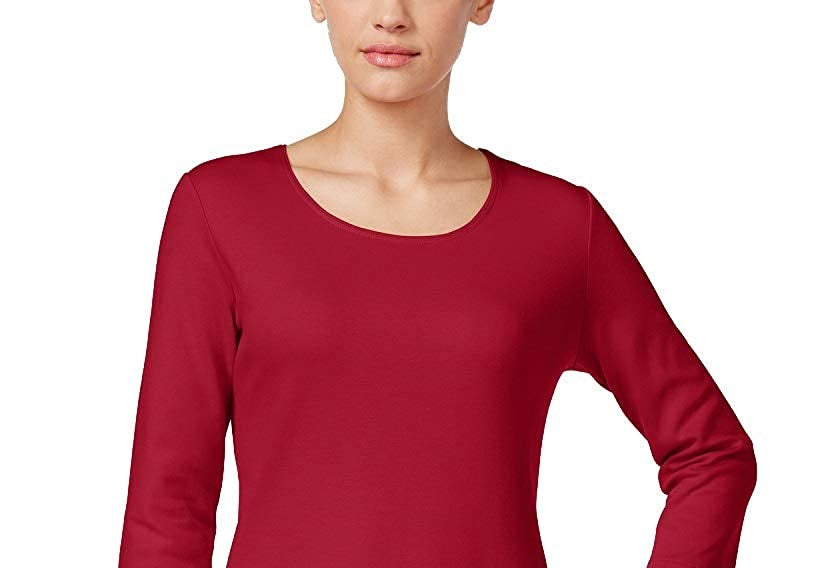 Karen Scott Women's Scoop-Neck Top Bright Red Size Small