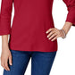 Karen Scott Women's Scoop-Neck Top Bright Red Size Small