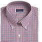 Club Room Men's Classic/Regular Fit Gingham Check Performance Dress Shirt Wine Size 32-33