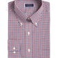 Club Room Men's Regular Fit Gingham Check Performance Dress Shirt Wine Size 34-35