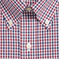 Club Room Men's Regular Fit Gingham Check Performance Dress Shirt Wine Size 34-35