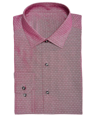 Bar III Men's Slim-Fit Stretch Easy-Care Large Dobby Dot Dress Shirt Red Size 36-37