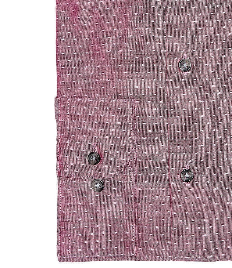 Bar III Men's Slim-Fit Stretch Easy-Care Large Dobby Dot Dress Shirt Red Size 36-37
