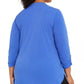 JM Collection Women's Plus Size Solid Zip Top  Dark Blue Size 0X