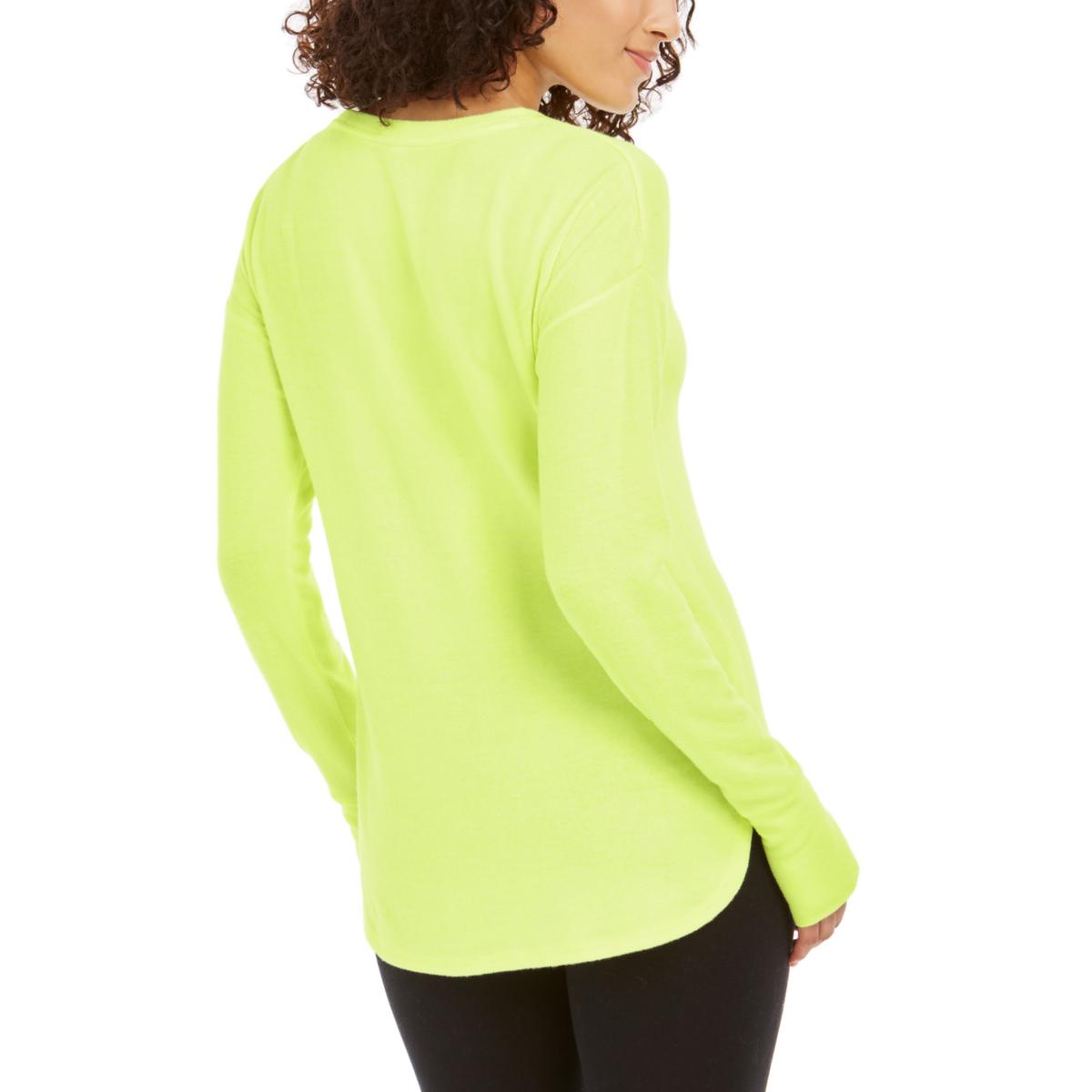 Ideology Women's Heathered Long Sleeve Top Yellow Size Medium