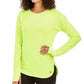 Ideology Women's Heathered Long Sleeve Top Yellow Size Small