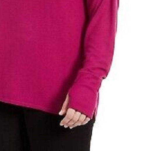 Ideology Women's Plus Size Long-Sleeve T-Shirt Dark Pink Size 1X