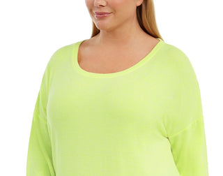 Ideology Women's Plus Size Long-Sleeve T-Shirt Yellow Size 2 Extra Large