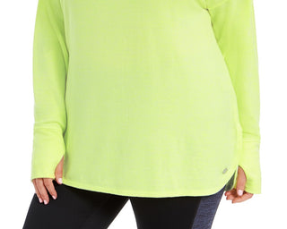 Ideology Women's Plus Size Long-Sleeve T-Shirt Yellow Size 2 Extra Large