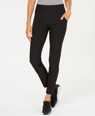 Ideology Women's Knit Back Woven Pants Black Size X-Small