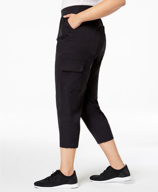 Ideology Women's Recycled Woven Cargo Pants Black Size Extra Small