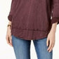 Style & Co Women's Petite Cotton Embroidered Top Purple Size Petite